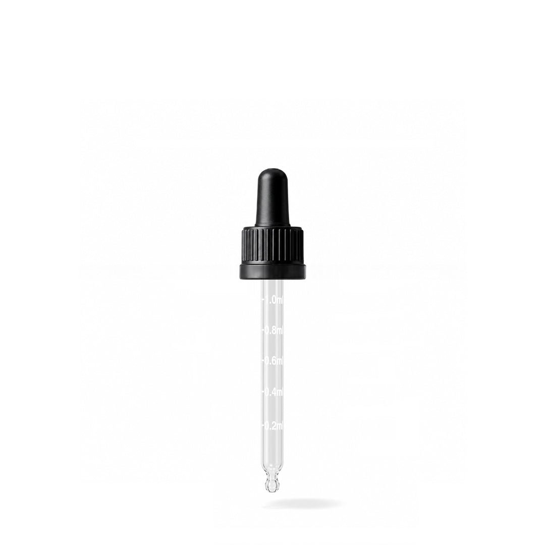 GL18, 77mm Black Graduated Pipette T/E (Coloured 30ml Dropper Bottles only) - Caps - Pipettes - Coloured Bottles