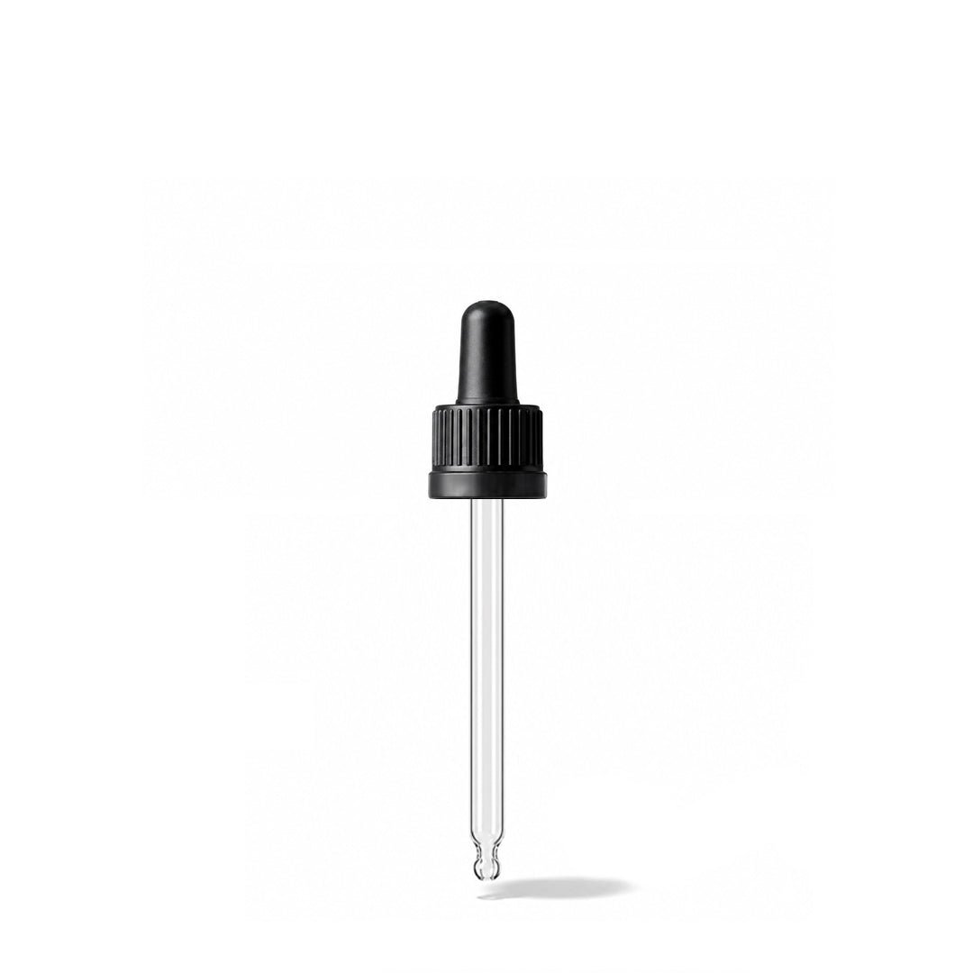 GL18, 77mm Black Pipette T/E (Coloured 30ml Dropper Bottles Only) - Caps - Pipettes - Coloured Bottles