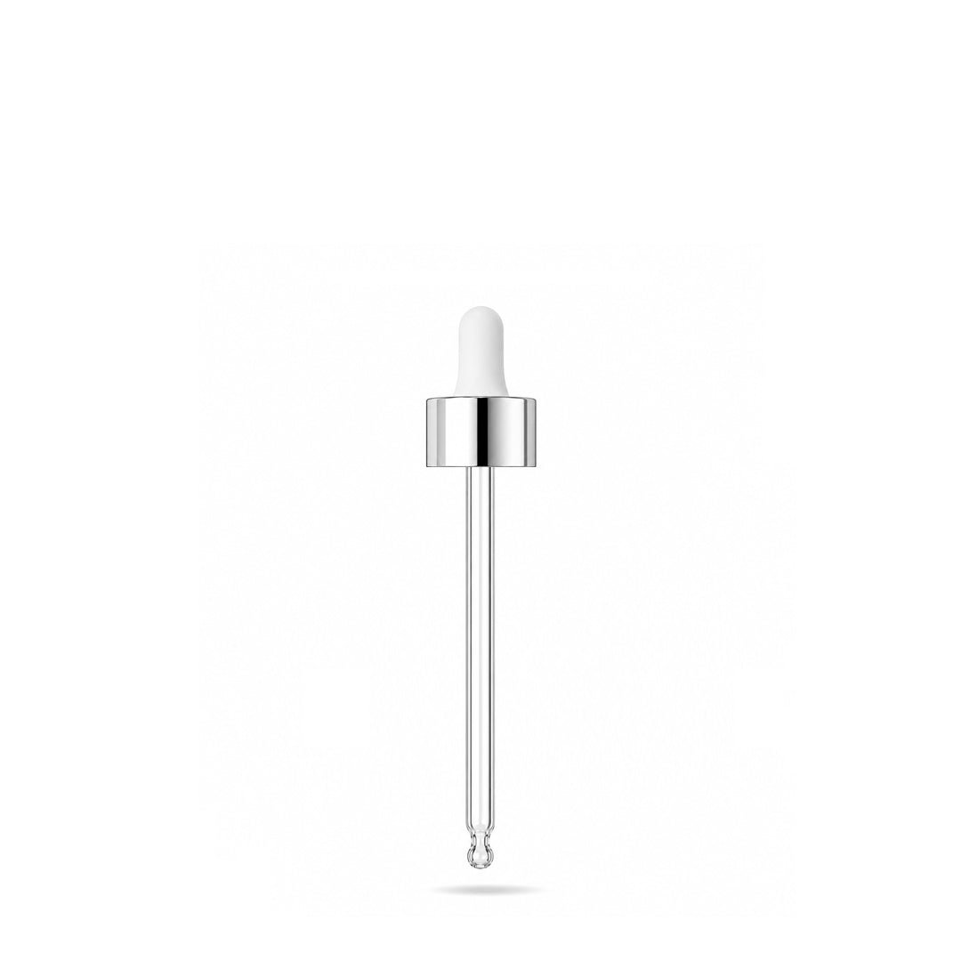 GL18, 84mm Pipettes Gloss Silver With White Bulb - - Coloured Bottles
