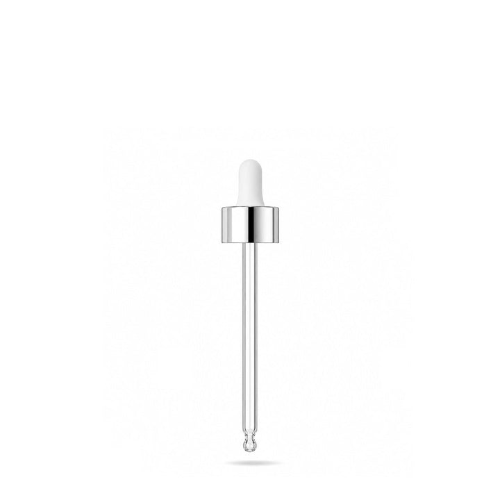 GL18, 84mm Pipettes Gloss Silver With White Bulb - - Coloured Bottles