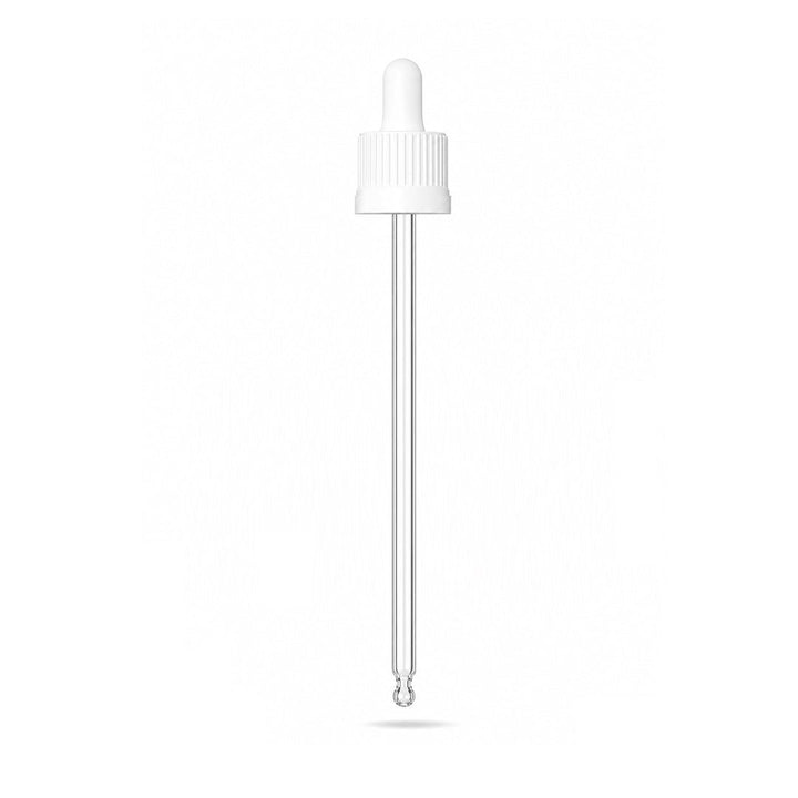 GL18, White Pipette 105mm T/E (Tall) - Caps - Pipettes - Coloured Bottles