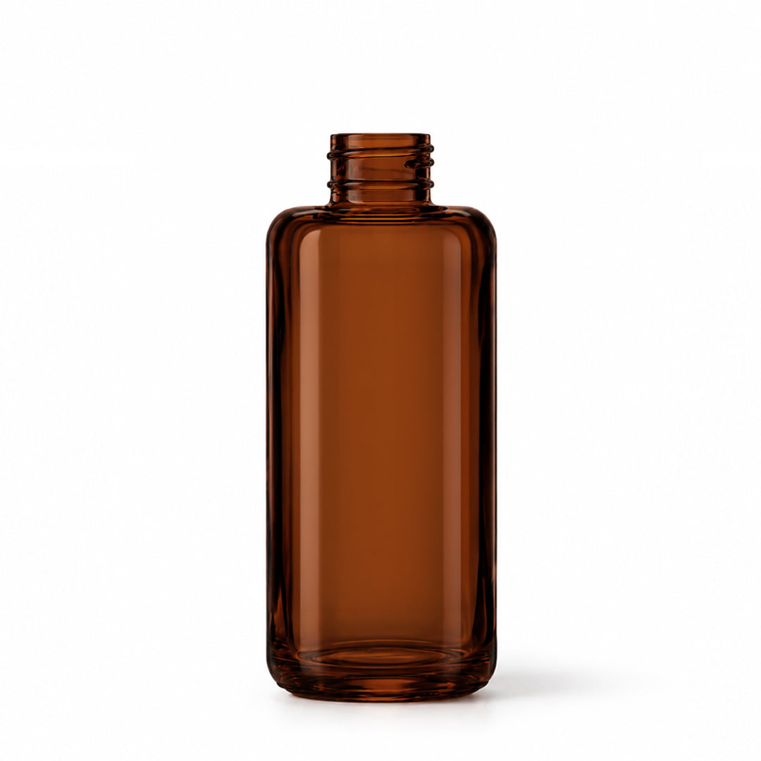 150ml Amber Glass Derma Square Bottle (24R3) - Glass - Cosmetic Glass - Coloured Bottles