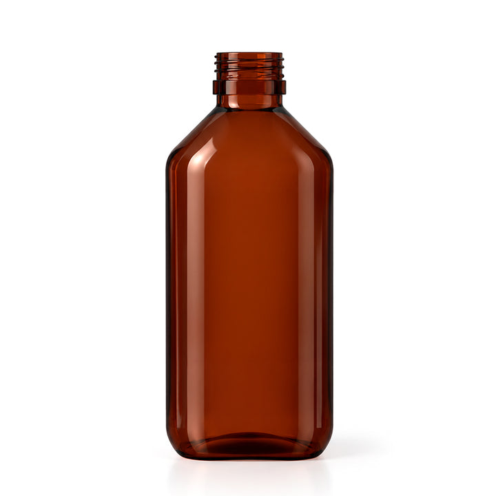 300ml Amber PET Plastic Alpha Bottle (28R3) - Glass - Medical Glass - Coloured Bottles