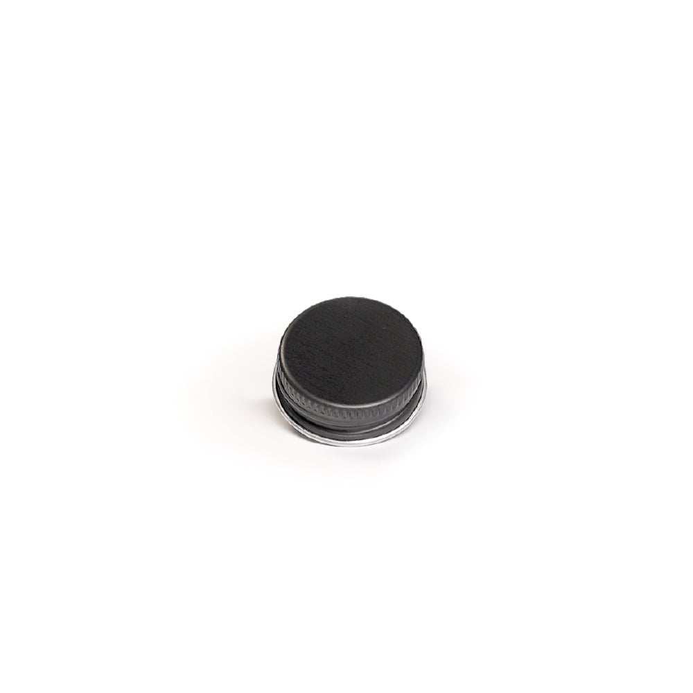 28R3 Aluminium Lid Matt Black with EPE Liner for Bottles - Caps - Candle Lids - Coloured Bottles