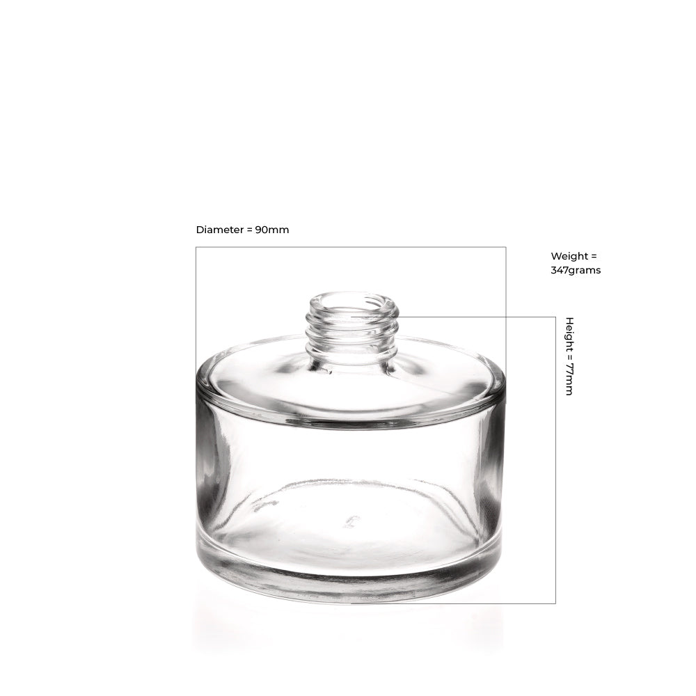 200ml Squat Round Diffuser Bottle (Screw Neck) - Glass - Diffuser Glass - Coloured Bottles