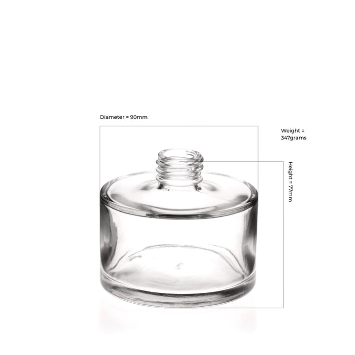 200ml Squat Round Diffuser Bottle (Screw Neck) - Glass - Diffuser Glass - Coloured Bottles